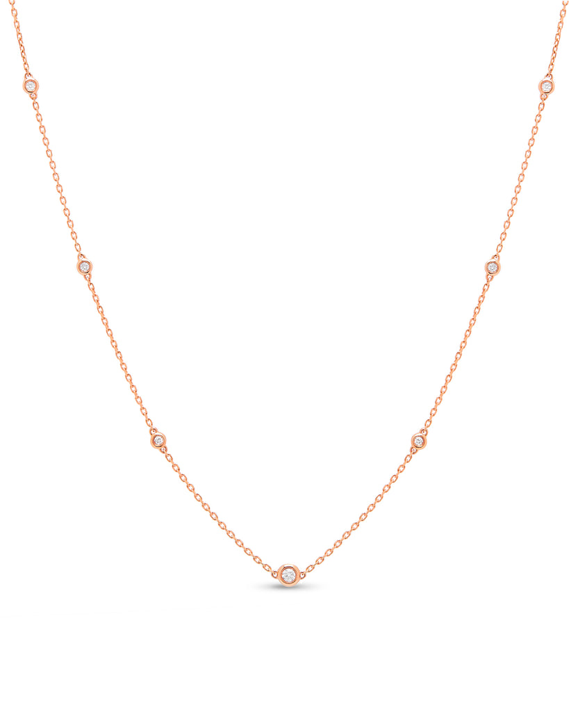 Aura 18ct Rose Gold Diamond 0.24ct Necklace