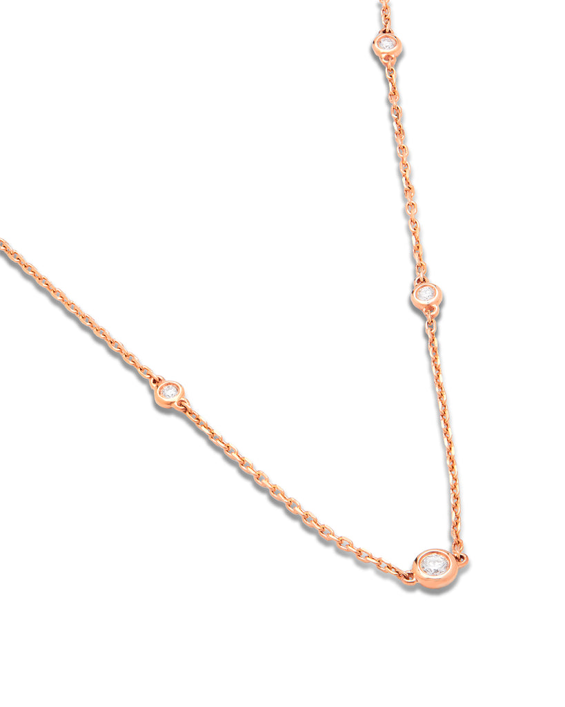 Aura 18ct Rose Gold Diamond Necklace 0.24ct