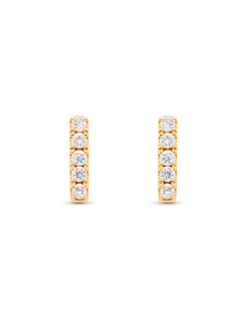 Aura 18ct Yellow Gold Diamond 0.07ct Bar Earrings