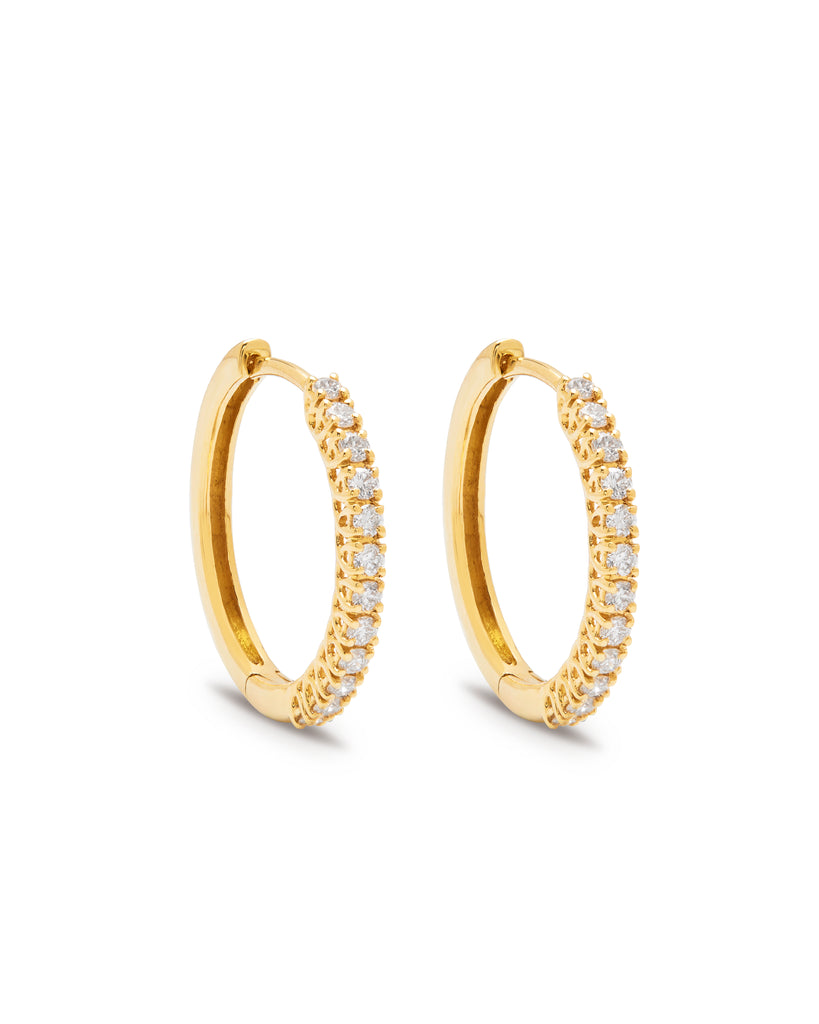 Aura 18ct Yellow Gold Diamond 0.38ct Hoop Earrings