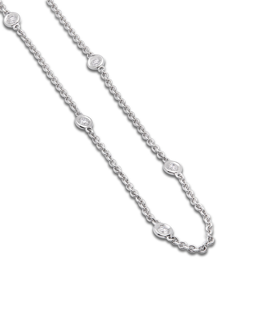 Aura White Gold Long Diamond 1.10ct Necklace