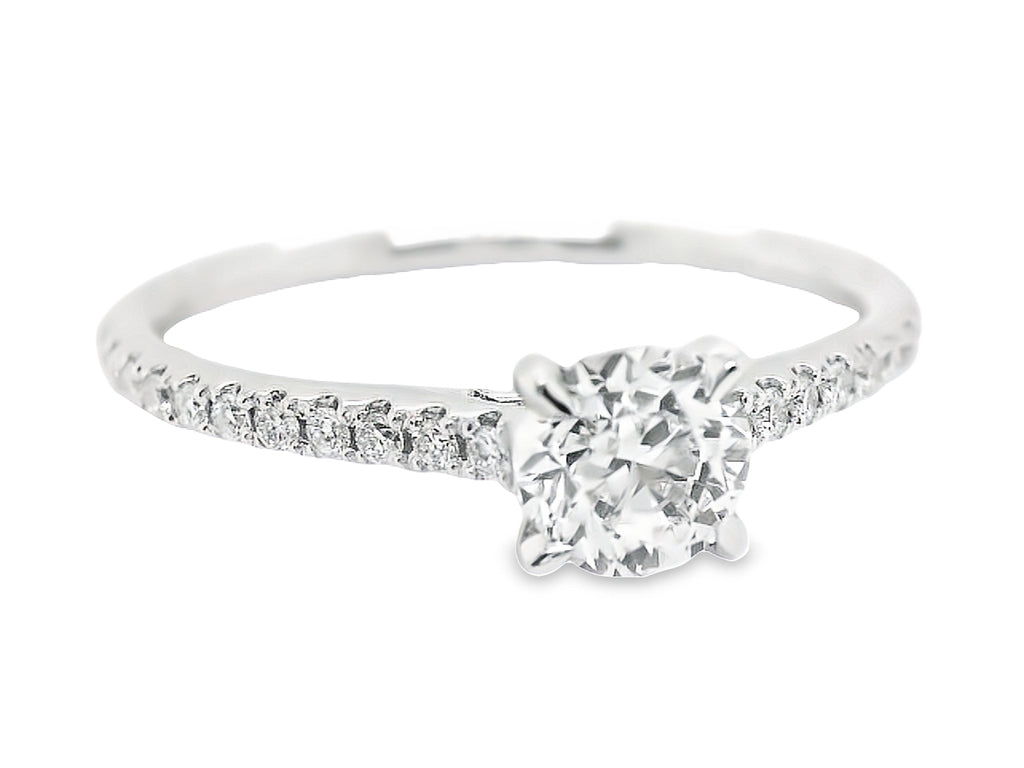 18ct Gold Diamond Solitaire Engagement Ring With Diamond Shoulders by Luminary Fine Jewellery, Surrey