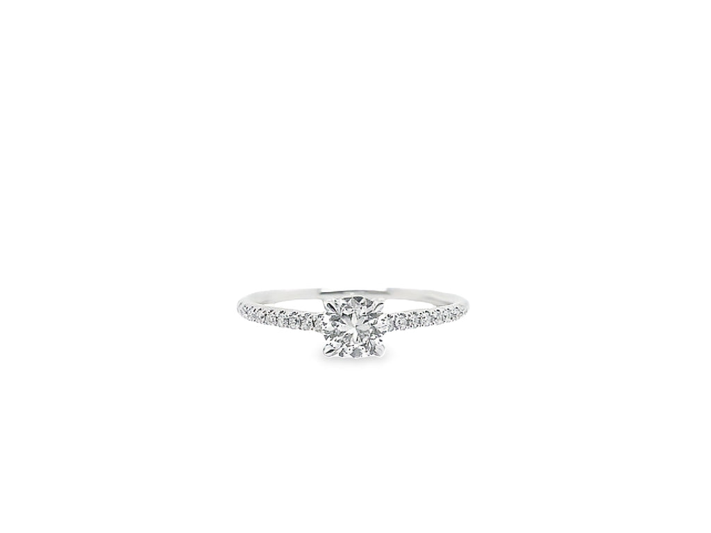 18ct Gold Diamond Solitaire Engagement Ring With Diamond Shoulders by Luminary Fine Jewellery, Surrey