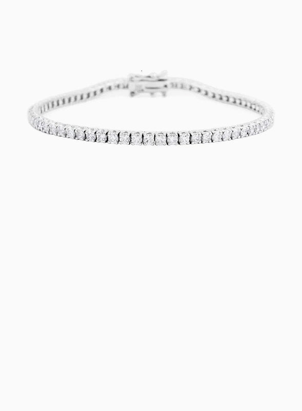 18ct White gold Diamond line bracelet, set with 3.55ct of Diamonds