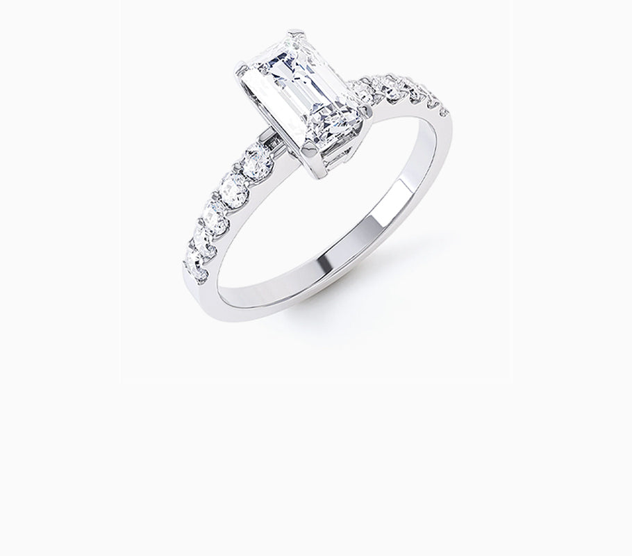 Platinum Emerald cut Diamond ring